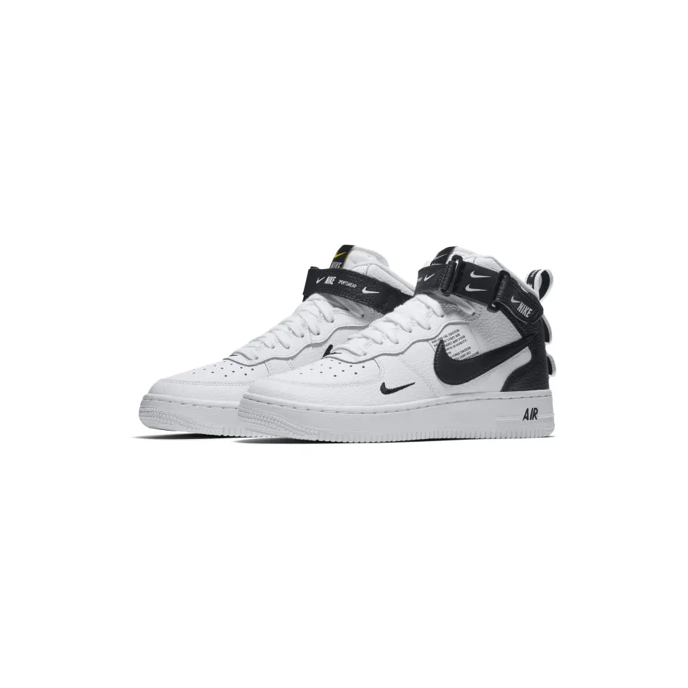 Nike Air Force 1 Mid Utility White Black (GS) White/Tour Yellow-Black (AV3803-100)