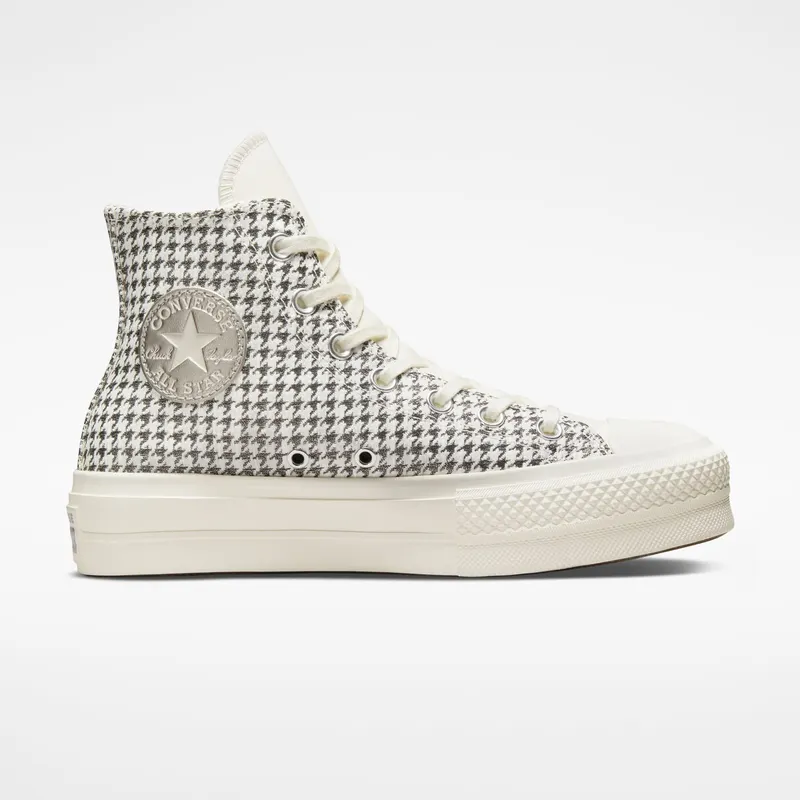 Converse Chuck Taylor All Star Lift Platform Houndstooth Shine Egret/pure Silver/egret (A04276C)
