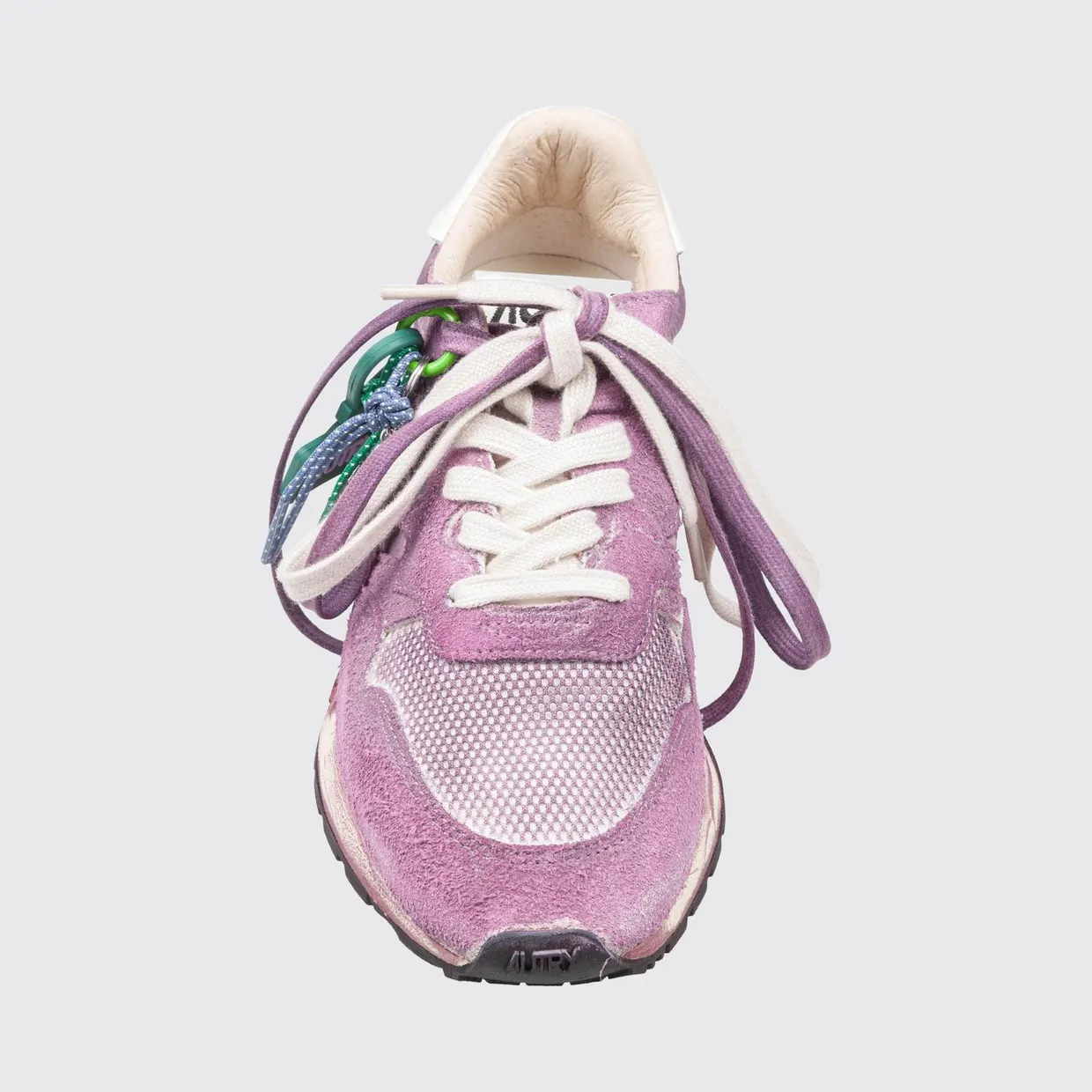 Autry Reelwind Super Vintage Bicolor Low-Top Sneakers in Suede and Mesh Pink (WVLWYG05) (2)
