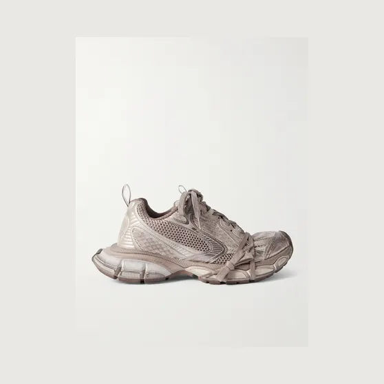Balenciaga 3XL Distressed Mesh and Rubber Sneakers White (734734W3XL5)