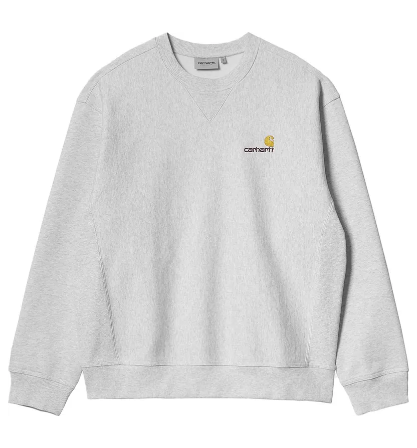 Carhartt WIP – American Script Sweatshirt – Sweatshirt-Crewneck (I025475.482.XX.03-ash-heather)