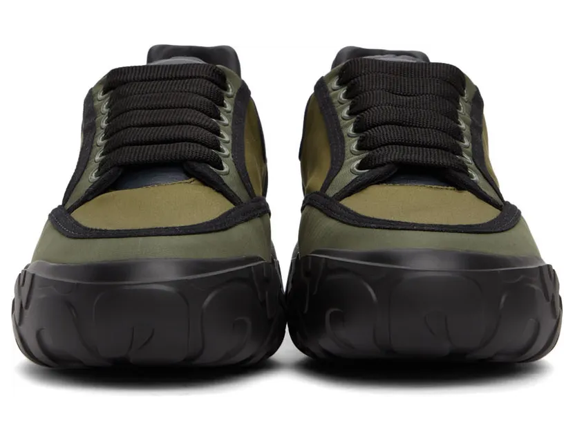 Alexander McQueen Khaki & Burgundy Court Sneakers (682813W4RQ5) (2)