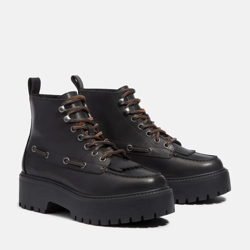 Timberland Stone Street Mid 7-Eye Platform Kiltie Boot Black Full-Grain (TB0A27YZ-W02)