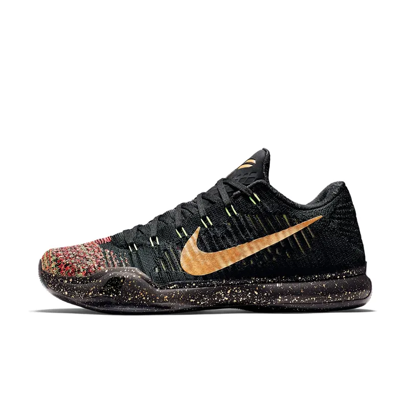 Nike Kobe 10 Elite Christmas Black/Metallic Gold-Bright Crimson (802560-076)