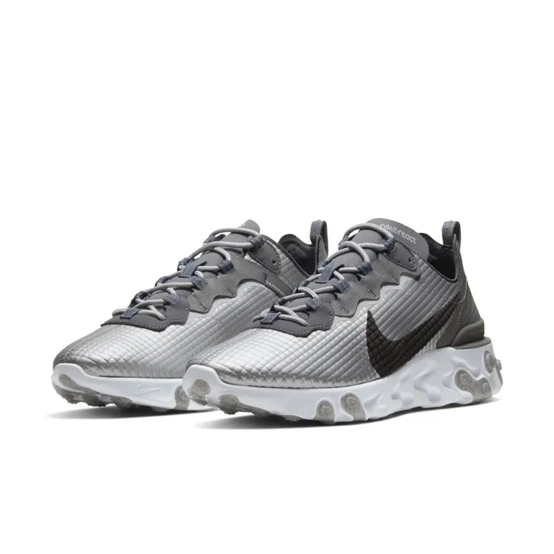 Nike React Element 55 PRM Quilted Grid – Silver (CI3835-001)