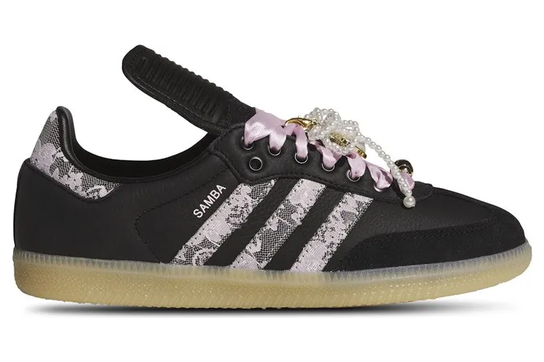 adidas Samba LT Black Pink Floral Pearls (KJ6086)
