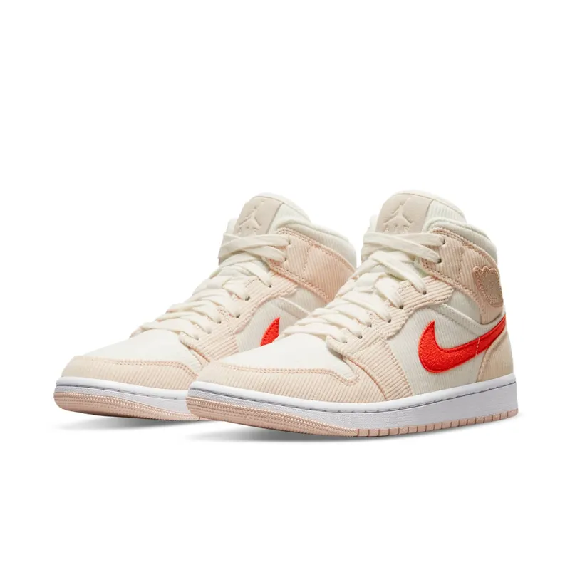 Jordan 1 Mid SE Corduroy Sail – “Sail / Orange Quartz-white-orange” (DA8009-108)