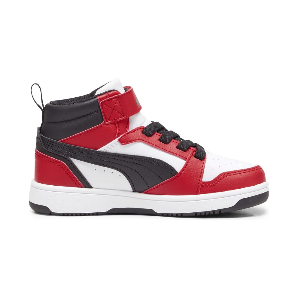 Puma Rebound V6 Mid “Puma White / Puma Black / For All Time Red” (393832_03)