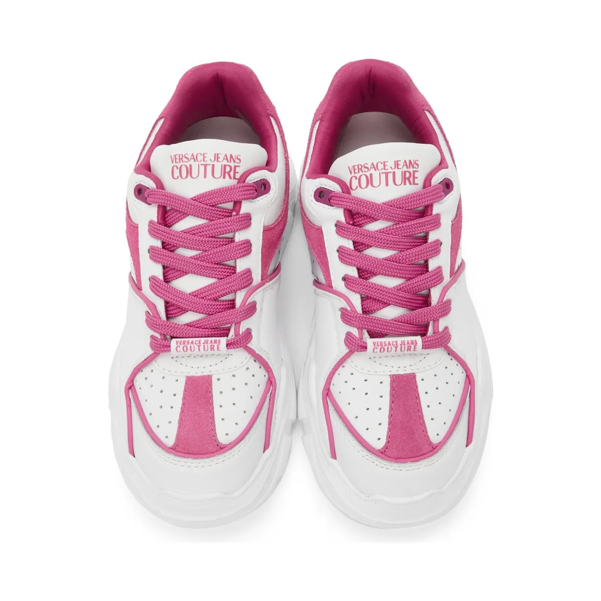 Versace Jeans Couture Off-White & Pink Speedtrack Low Sneakers (E71VA3SC4EZP064) (5)