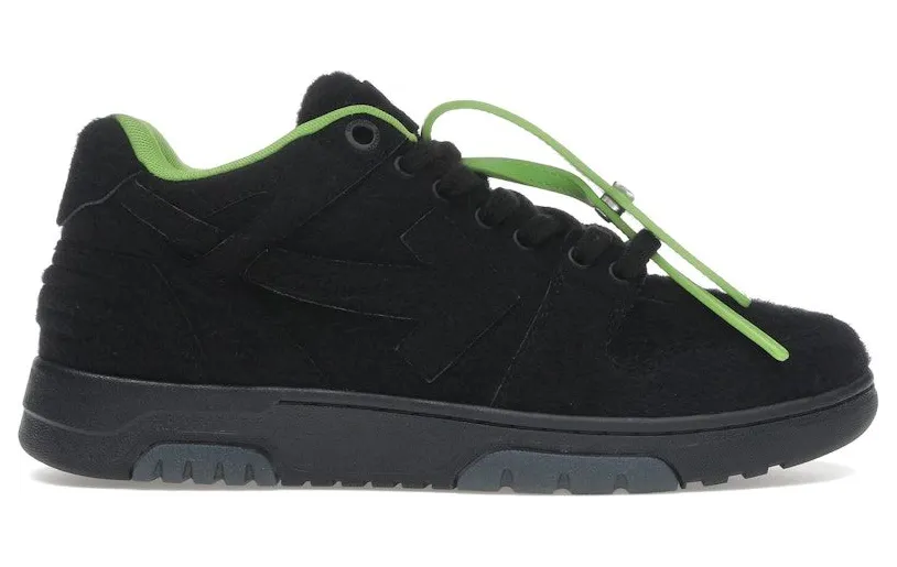 OFF-WHITE Out Of Office “OOO” Low Tops Black Green Wool (OMIA189F22FAB0011010)