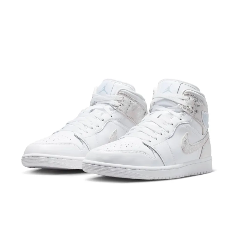 Jordan 1 Mid SE “Distressed White Field Silver” (IR2271-100)