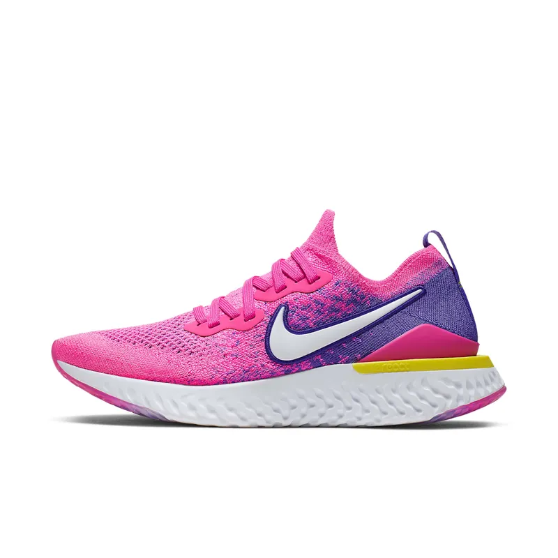 Nike Epic React Flyknit 2 Laser Fuchsia White (W) Laser Fuchsia/Yellow Pulse-White (CK0821-600)
