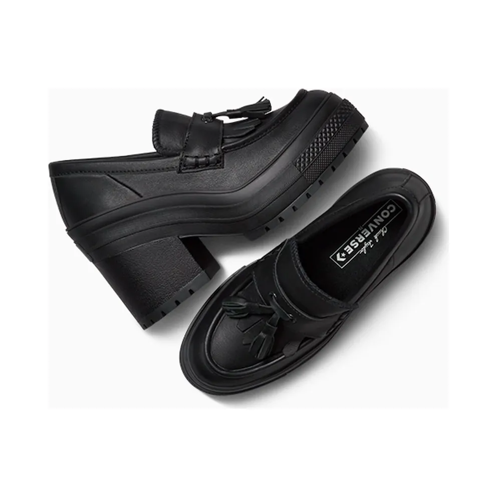 Converse Chuck 70 De Luxe Heel Loafer Platform Leather Black/Black/Black (A14714C)