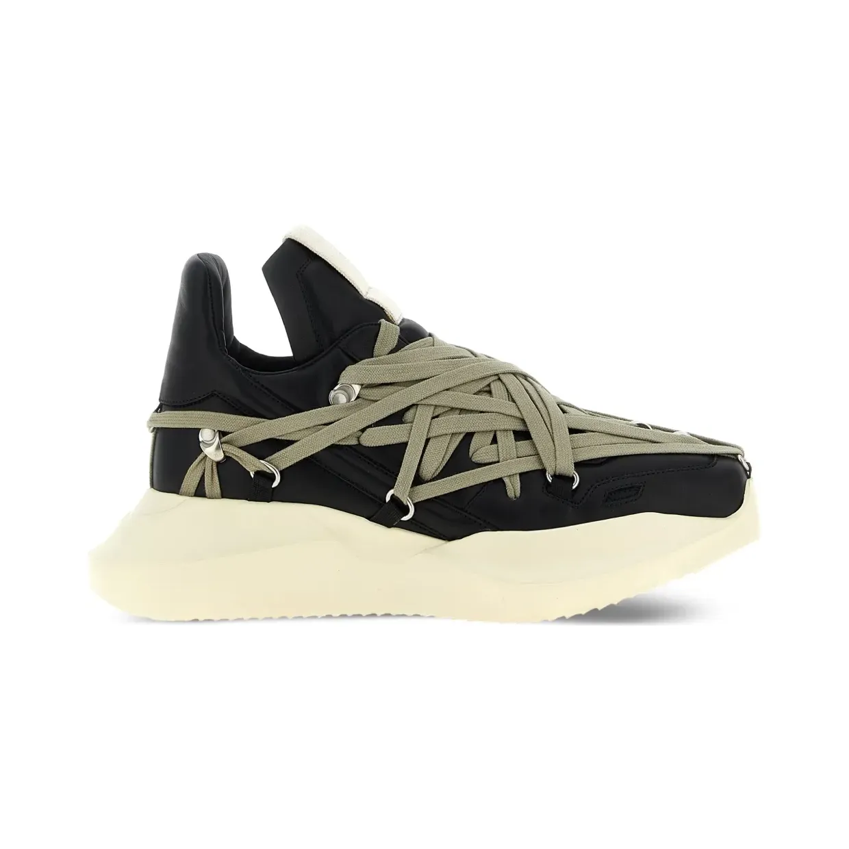 Rick Owens Megalace Geth Runner “Black” (RU02E1812LCOW1)