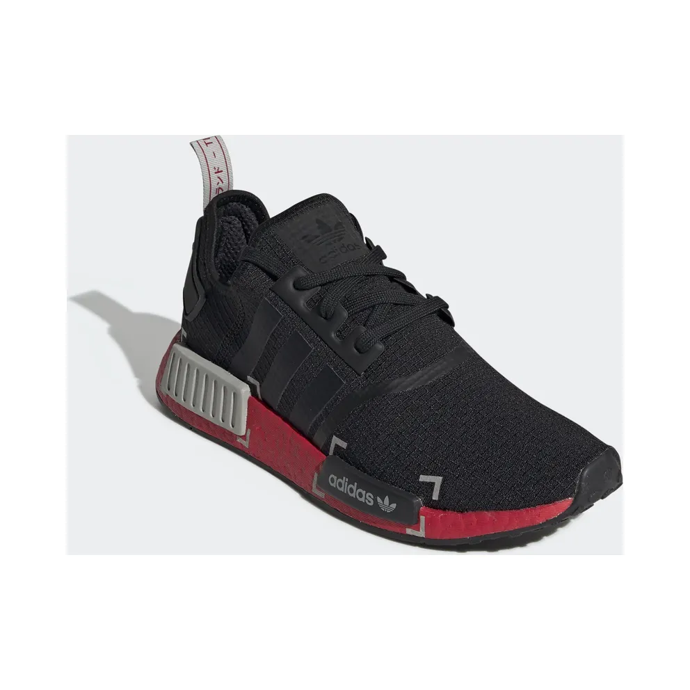 adidas NMD R1 Black Grey Scarlet Core Black/Metal Grey/Scarlet (FV3907)