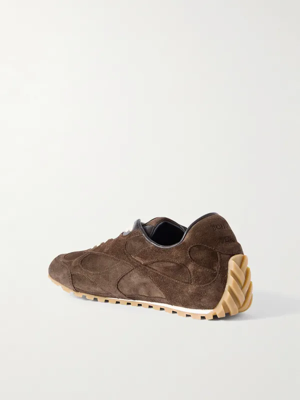 Bottega Veneta Orbit Flash Leather-Trimmed Suede Sneakers Brown (851621V3MS0) (3)