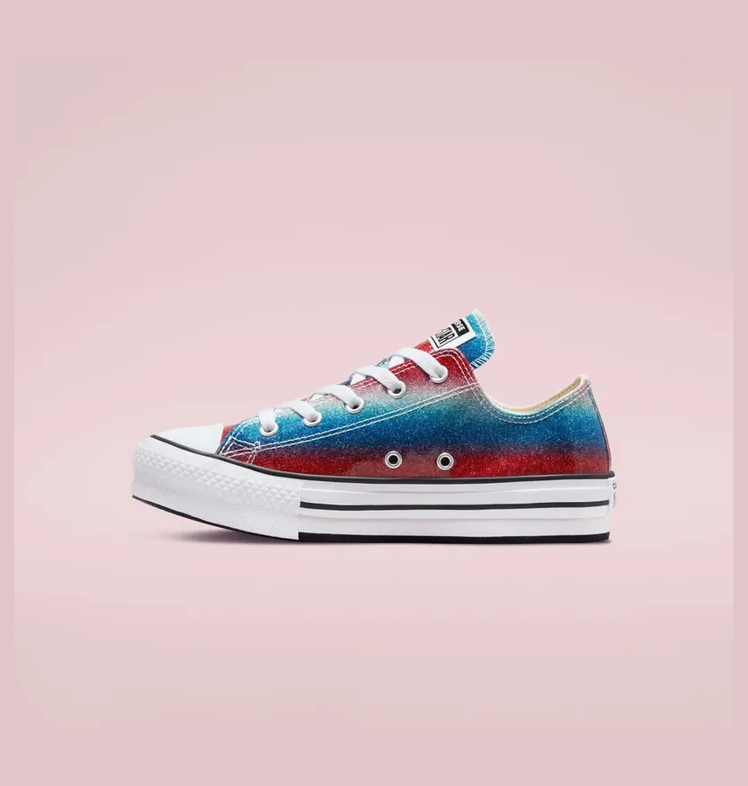 Converse Chuck Taylor All Star EVA Lift Platform Glitter Drip Baltic Blue/wit/soft Red (A00444C)