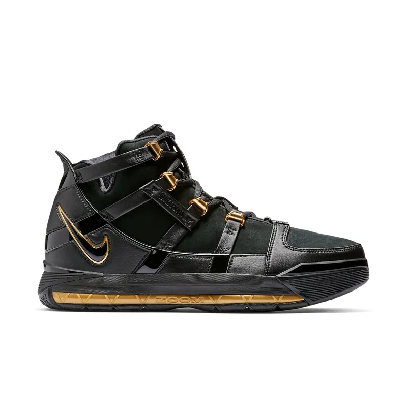 Nike LeBron 3 Black Gold (2018) Black/Black-Metallic Gold (AO2434-001)