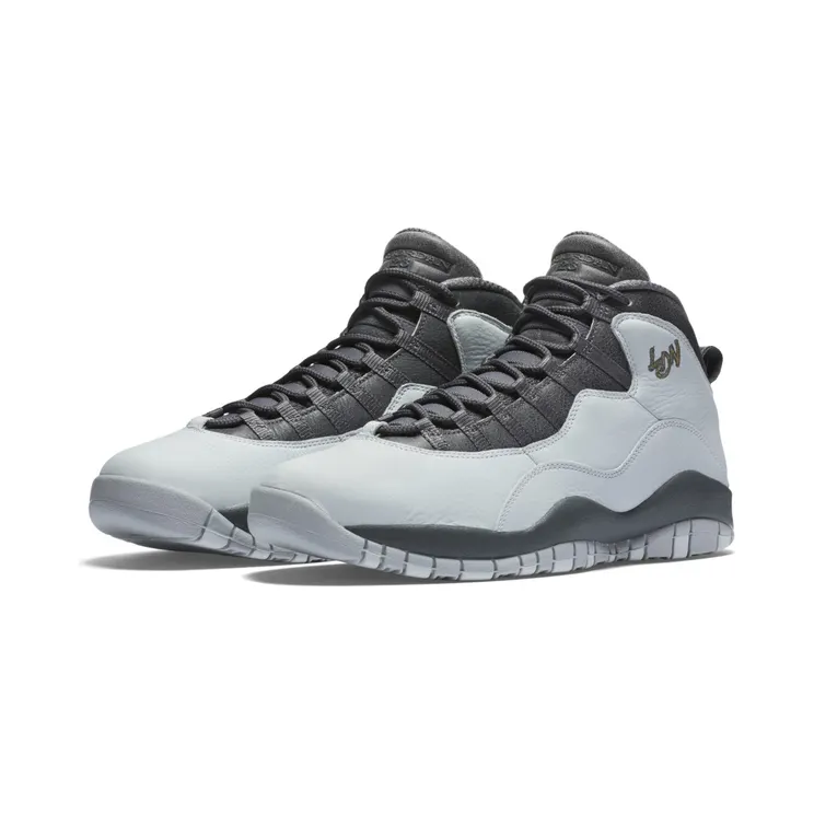 Air Jordan 10 Retro London “Pure Platinum / Dark Grey / Cool Grey / Metallic Gold” (310805-004)