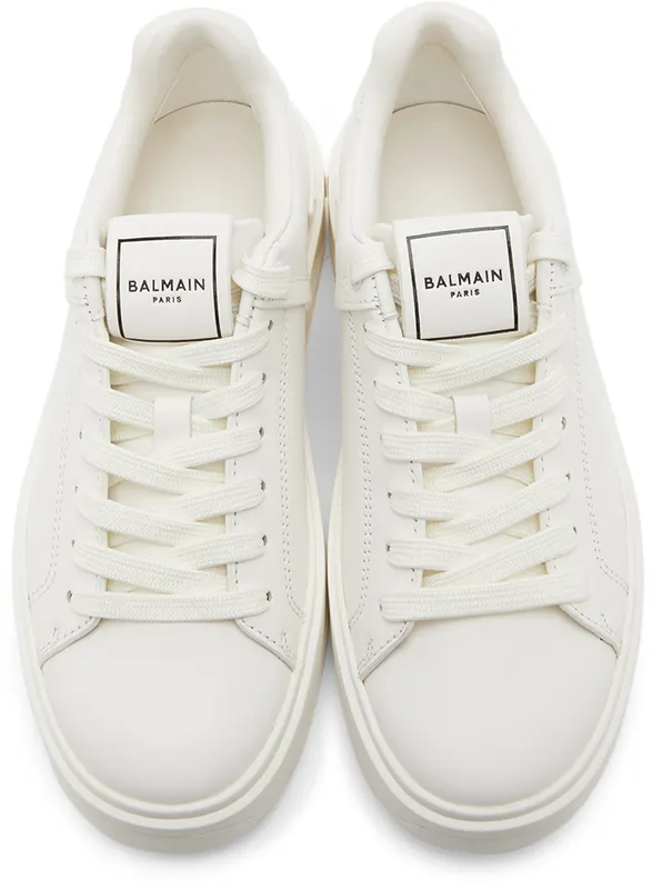 Balmain White B-Court Sneakers (VN1C580LSCL)