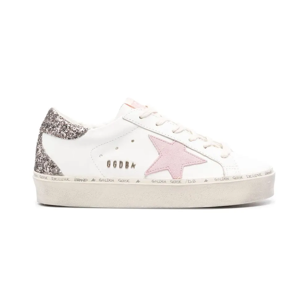 Golden Goose Hi Star White Antique Pink Glitter (GWF00119.F005335.11696)