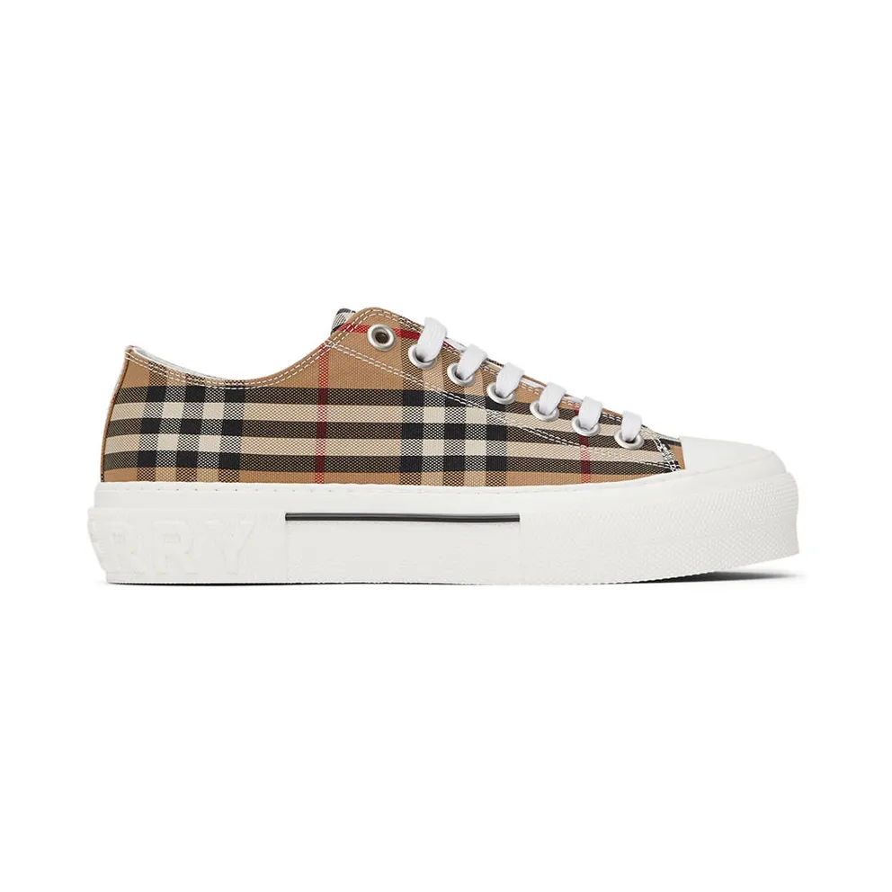 Burberry Beige Cotton Check Sneakers (8049745)