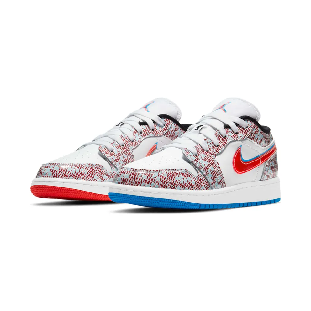Jordan 1 Low SE Take Flight (GS) White/Blue Hero-Bright Crimson-Black (DD1527-114)