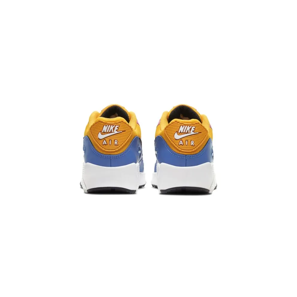 Nike Air Max 90 Leather Multi-Color (GS) University Gold/Battle Blue-White-Black (CD6864-700)
