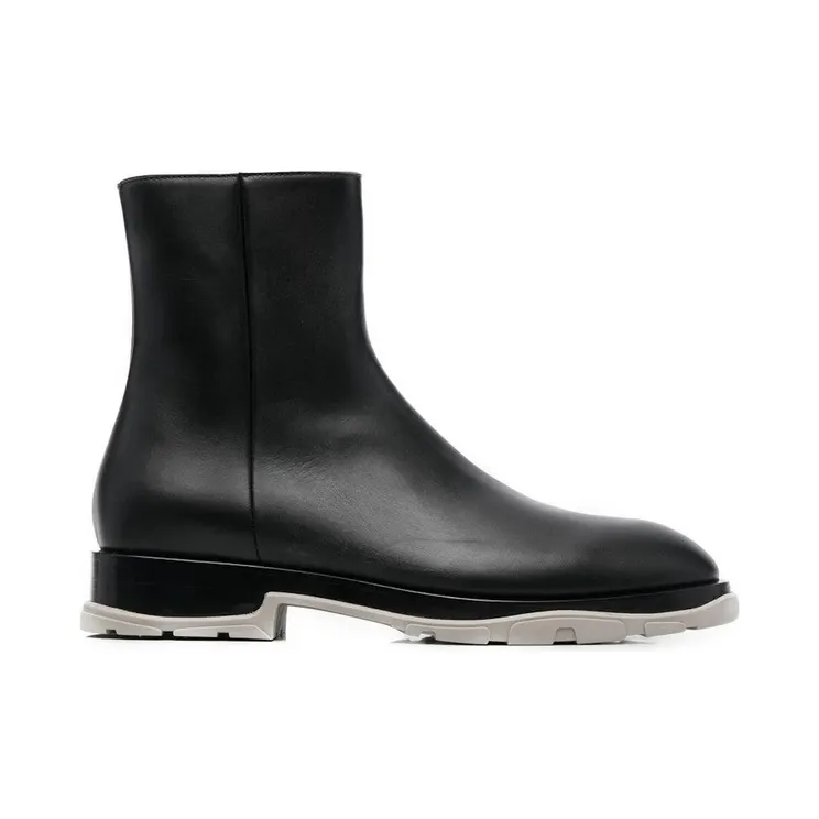 Alexander McQueen Half Leather Boot Black Grey (682816WHFLF1002)