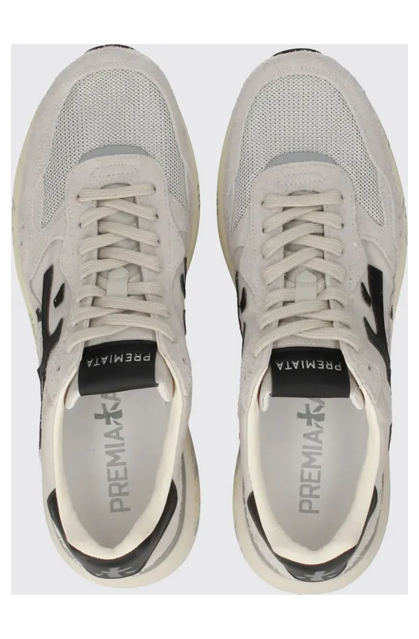 Premiata Mick Used Suede and Mesh Sneakers White (MICK018236) (2)