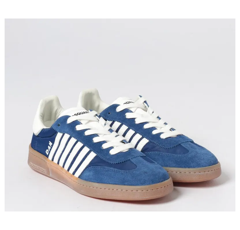 Dsquared2 Boxer Sneakers in Suede and Nylon Blue (SNM047711708709M4177)