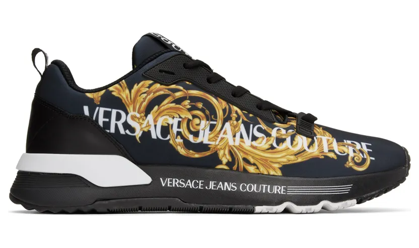 Versace Jeans Couture Black Dynamic Logo Sneakers (E73YA3SAAEZS457)