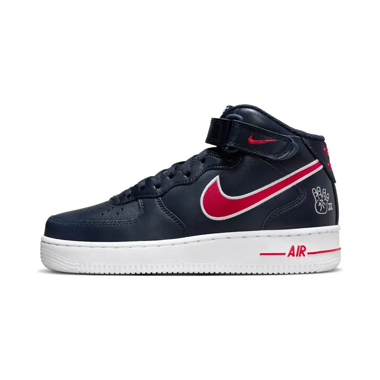 Nike Air Force 1 ’07 Mid Obsidian University Red White Wolf Grey (FJ0728-400)