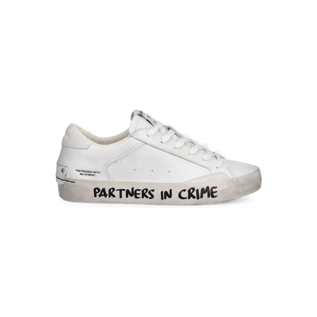 Crime London Distressed met tekst-print “White” (26001PP5)