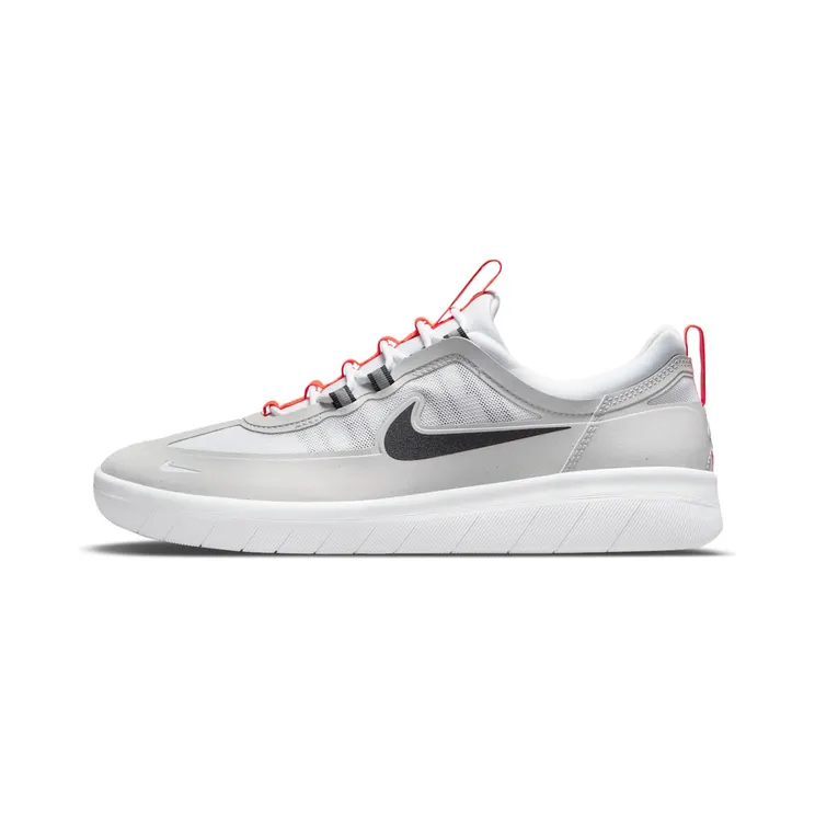 Nike SB Nyjah Free 2 “Neutral Grey / White / Bright Crimson / Black” (BV2078-007)