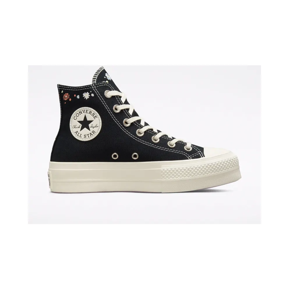 Converse Chuck Taylor All Star Lift Platform mit Blumenstickerei Black/Multi/Egret (A01592C)