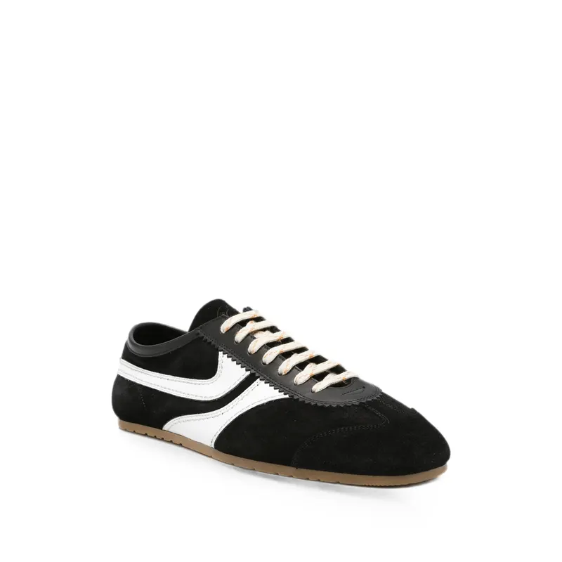 Dries Van Noten Suede-panelled Leather “Black/White” (0133 021700 998)