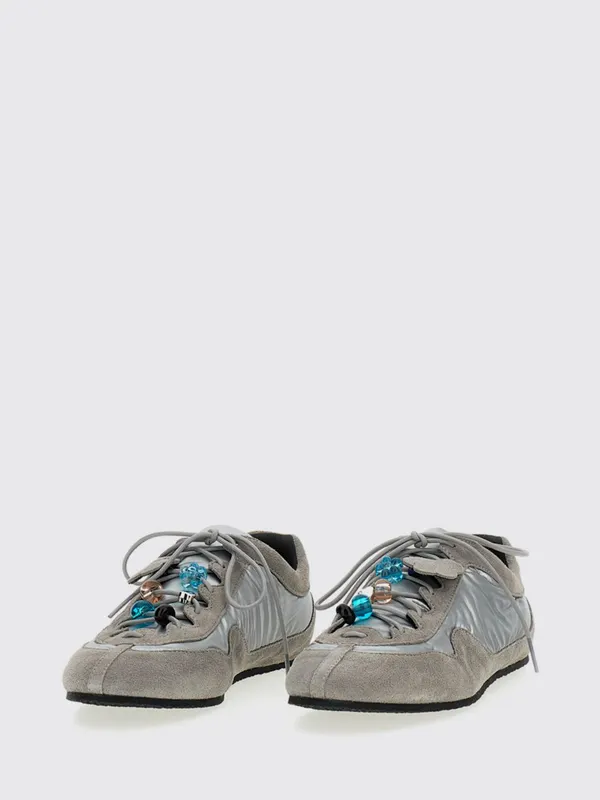Cecilie Bahnsen Blaise Suede And Nylon With Beads Silver (25FTW30003LIGHTGREYSILVER)