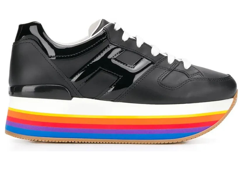 Hogan mit Regenbogen-Sohle “Black” (HXW4210T548I6SB999)
