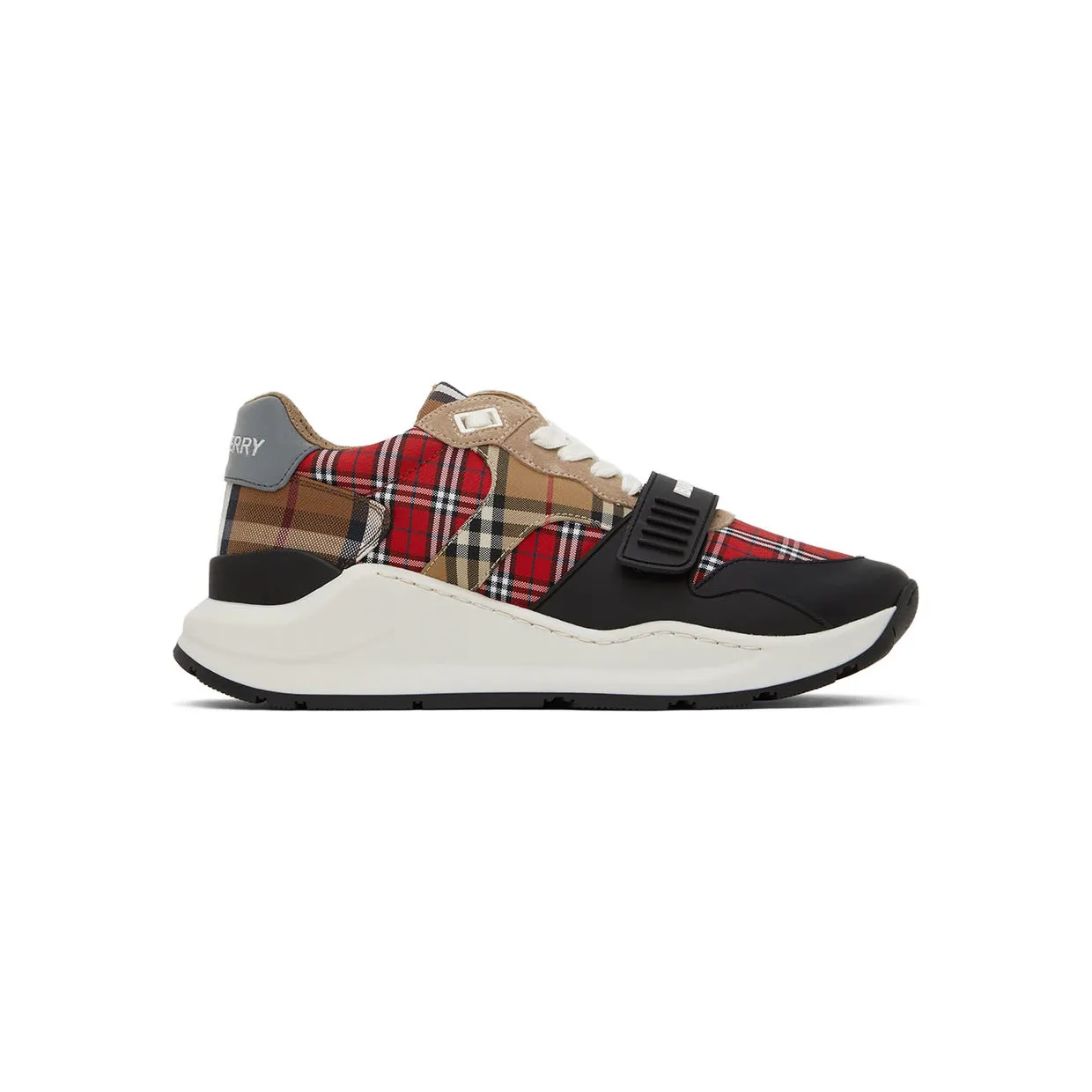 Burberry Red & Beige Ramsey Check Sneakers (8048632)