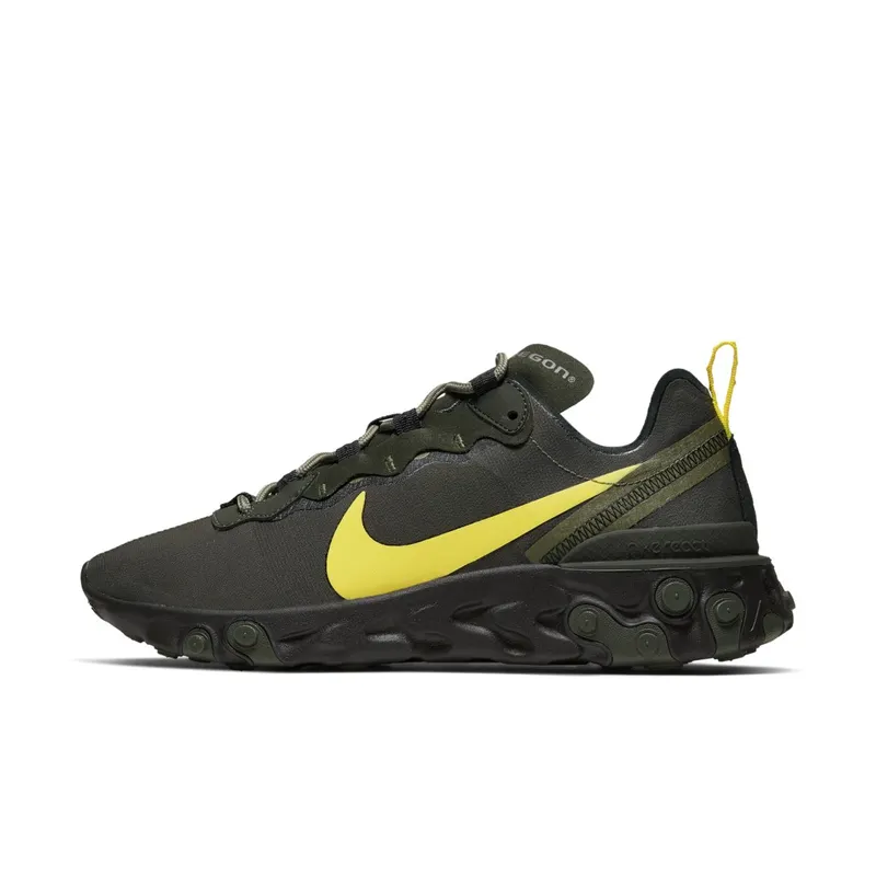 Nike  React Element 55 Oregon Sequoia/Black-Medium Olive-Yellow Strike (CK4797-300)