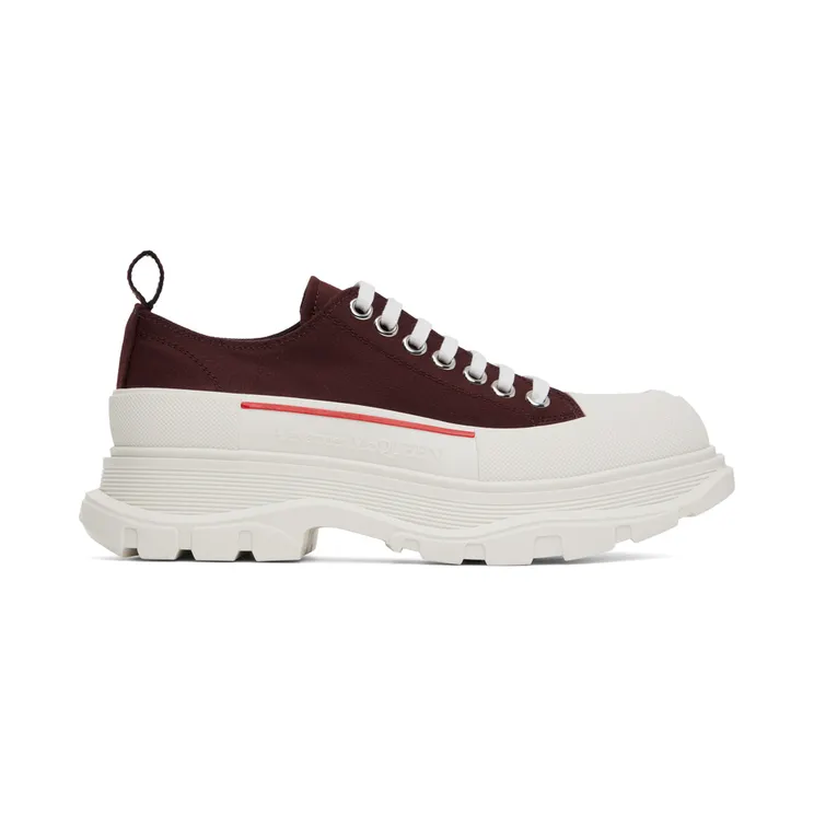 Alexander McQueen Burgundy Tread Slick Low Sneakers (705660W4V31)