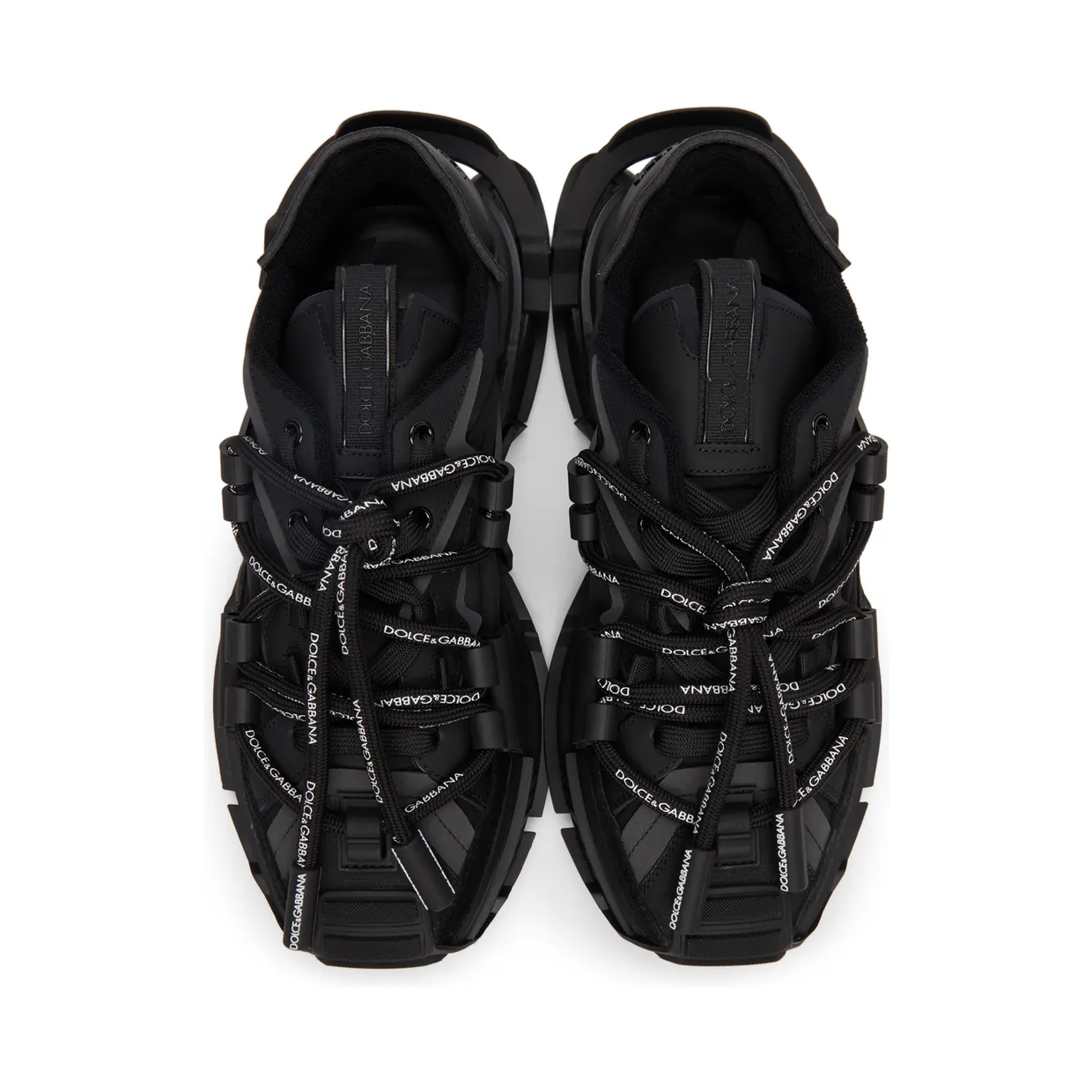 Dolce & Gabbana Black Mixed-Materials Space Sneakers (CS1963 AQ407) (5)