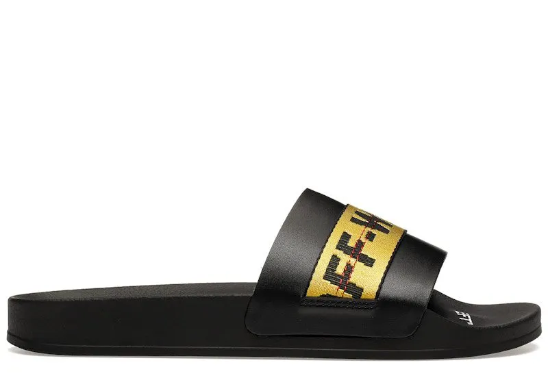OFF-WHITE Industrial Belt Slides Black Yellow (OMIA088F21FAB0031018)
