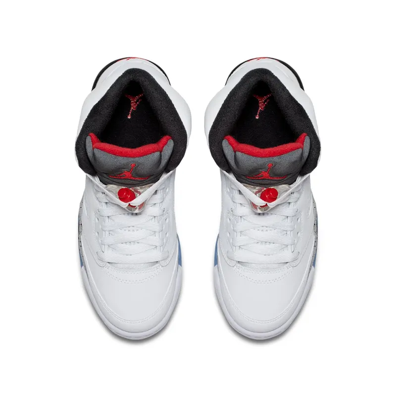 Jordan 5 Retro White Cement (GS) White/University Red-Black-Matte Silver (440888-104)