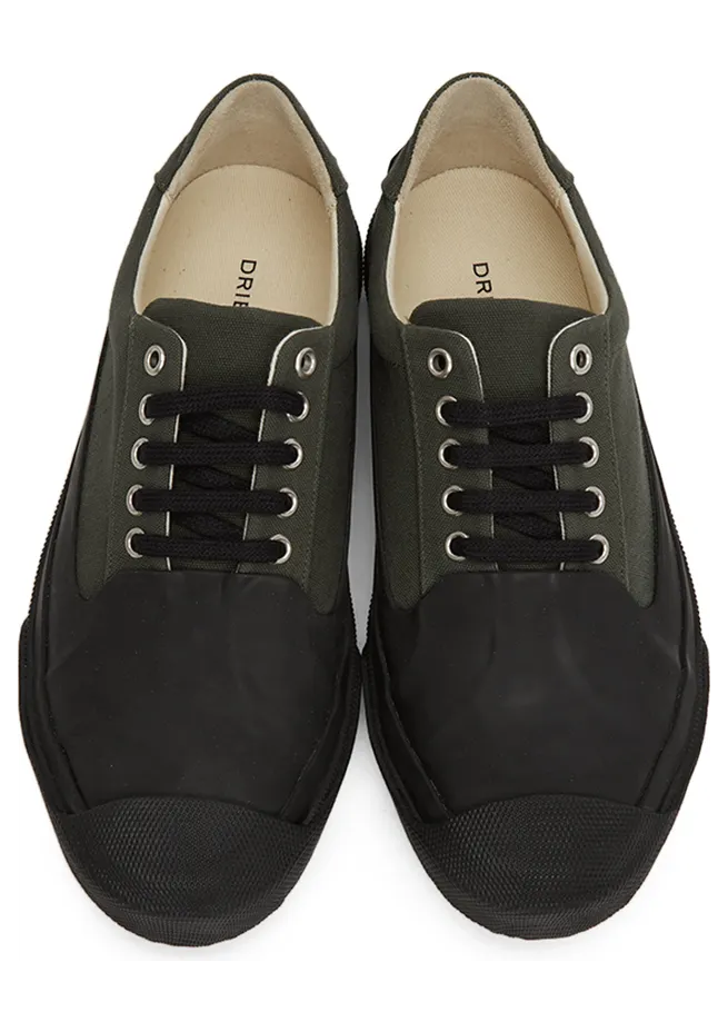 Dries Van Noten Khaki Canvas Low-Top Sneakers (MS27/131 QU620) (5)