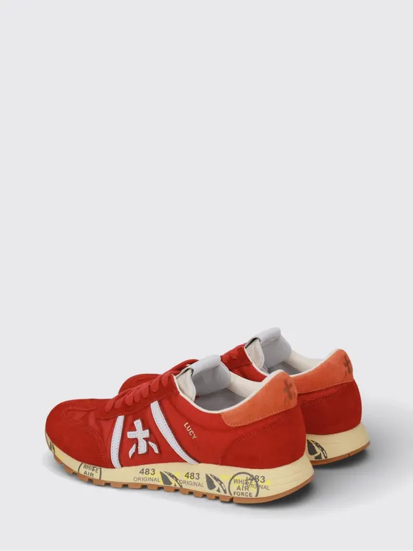Premiata Lucy Suede and Nylon Sneakers Red (LUCYD8142) (2)