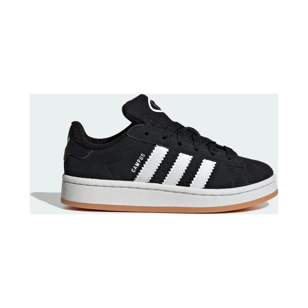 adidas Campus 00s Elastic Lace Shoes Kids Core Black / Cloud White / Gum (JI4331)