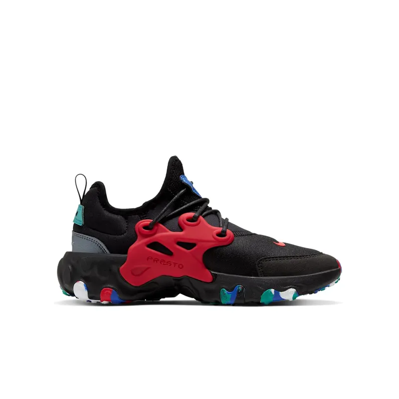 Nike React Presto Black Red Multicolor (GS) Black/University Red-Multi (CD8138-001)