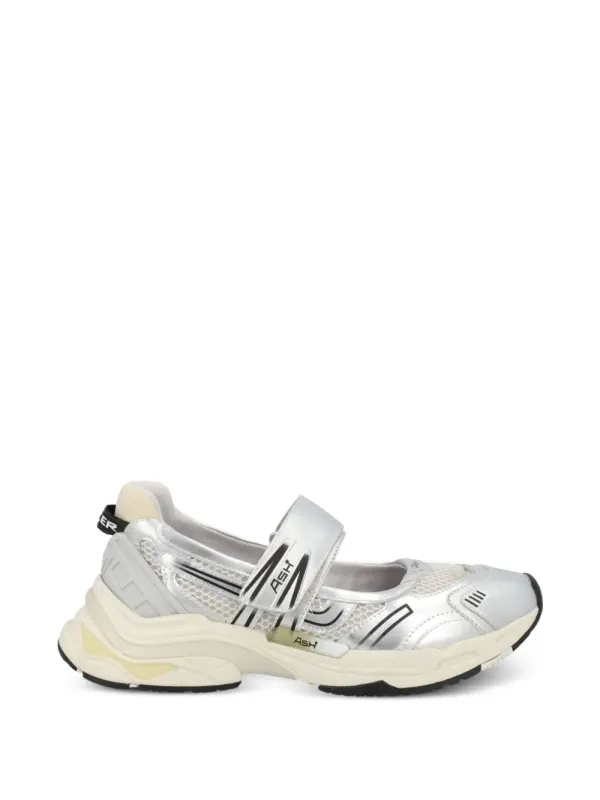 Ash Mesh-Slip-On-Sneakers mit Klettverschluss – Silver (ROLLS02)